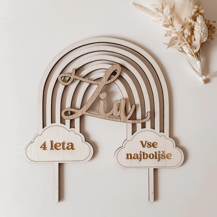 Cake topper - sonček/mavrica - Meraki&