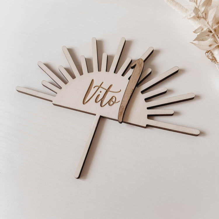 Cake topper - sonček/mavrica - Meraki&