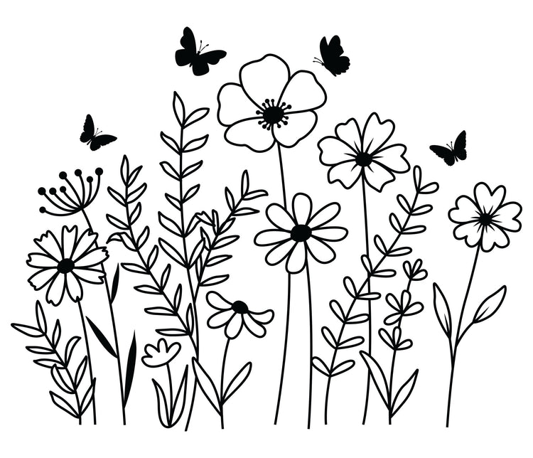 Cvetlično polje - stenska dekoracija - Meraki&