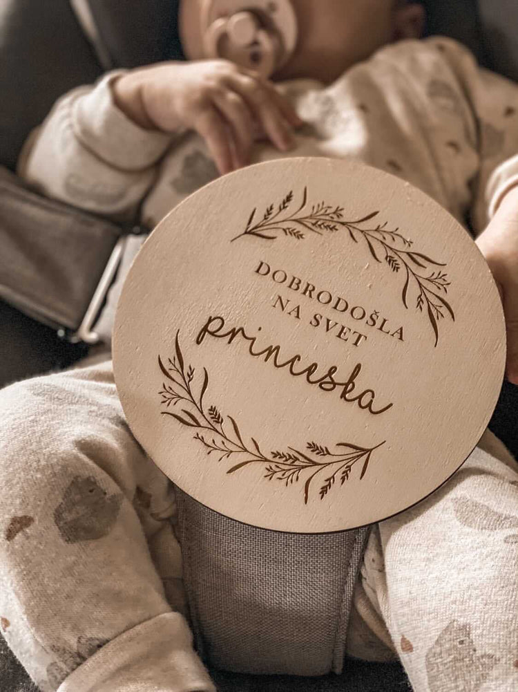 Oznanitvena kartica - Dobrodošla na svet princeska - Meraki&
