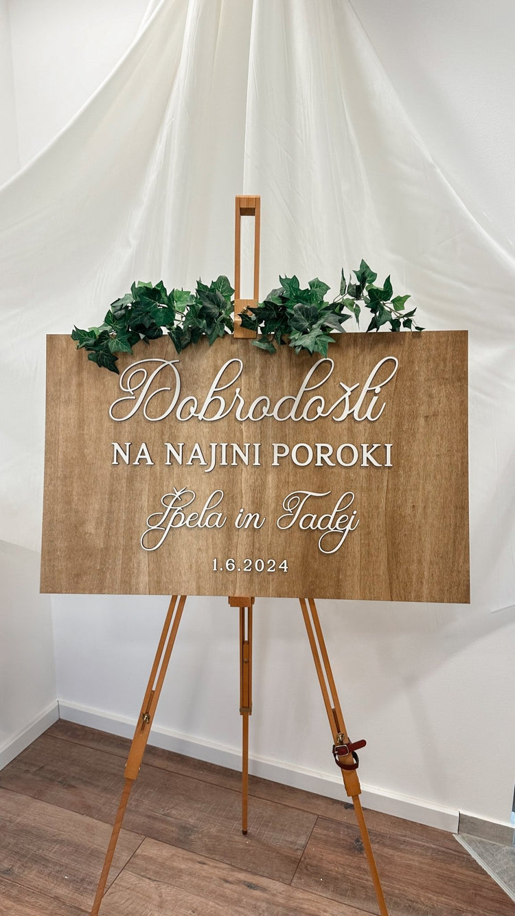 Poročna tabla dobrodošlice - Meraki&