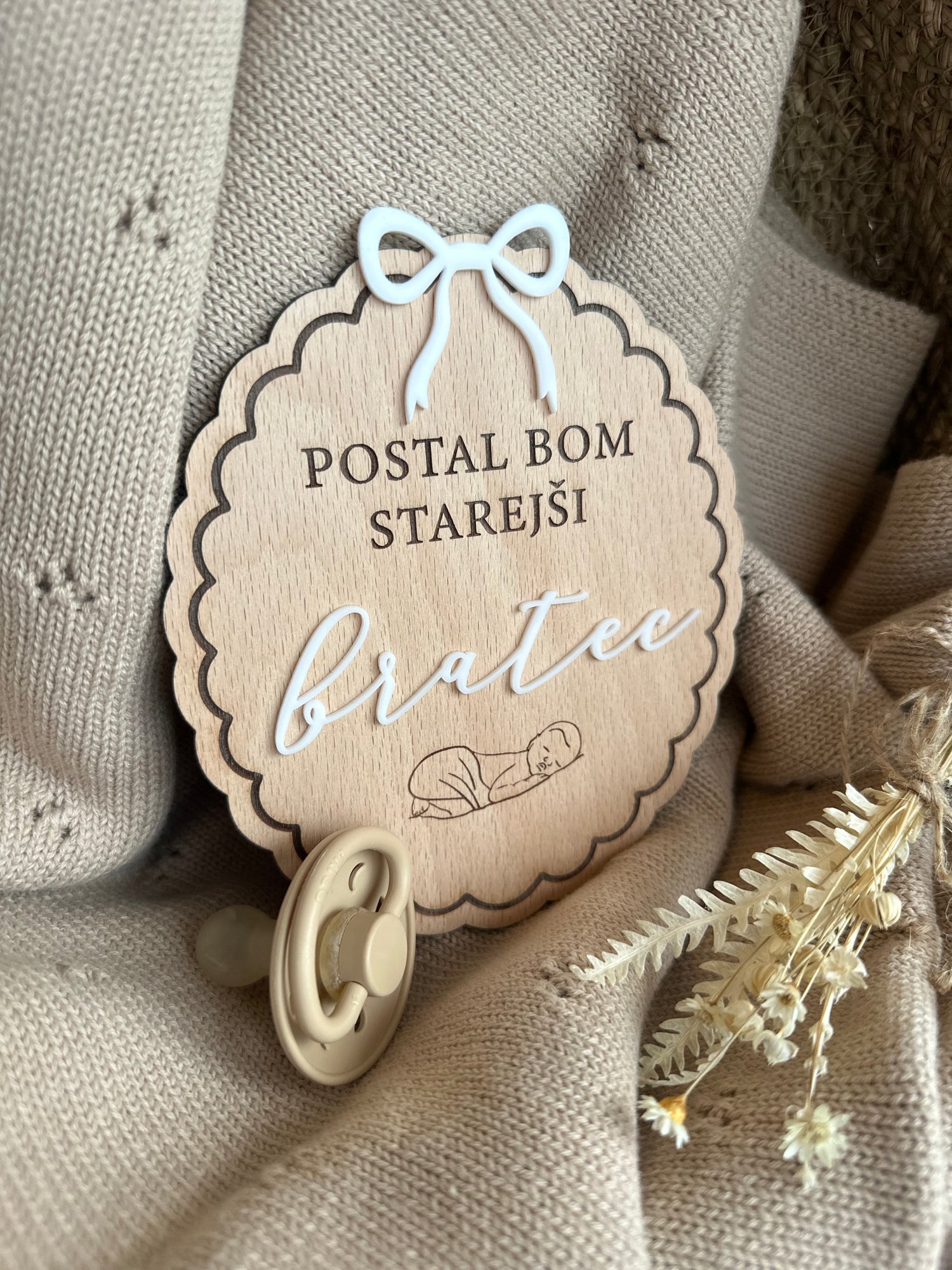 Oznanitvena tablica - postal/a bom bratec/sestrica (več motivov)