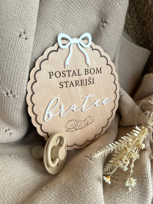 Oznanitvena tablica - postal/a bom bratec/sestrica (več motivov)
