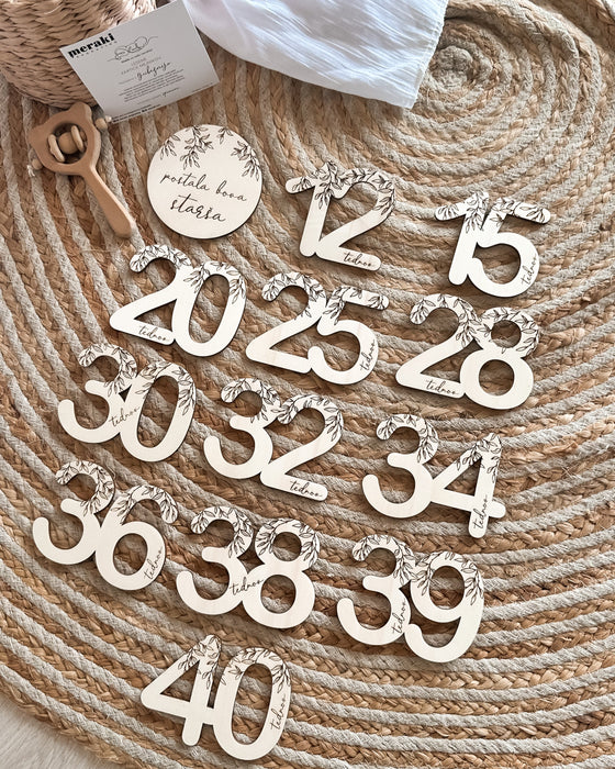 Nosečniške kartice mejnikov - števila