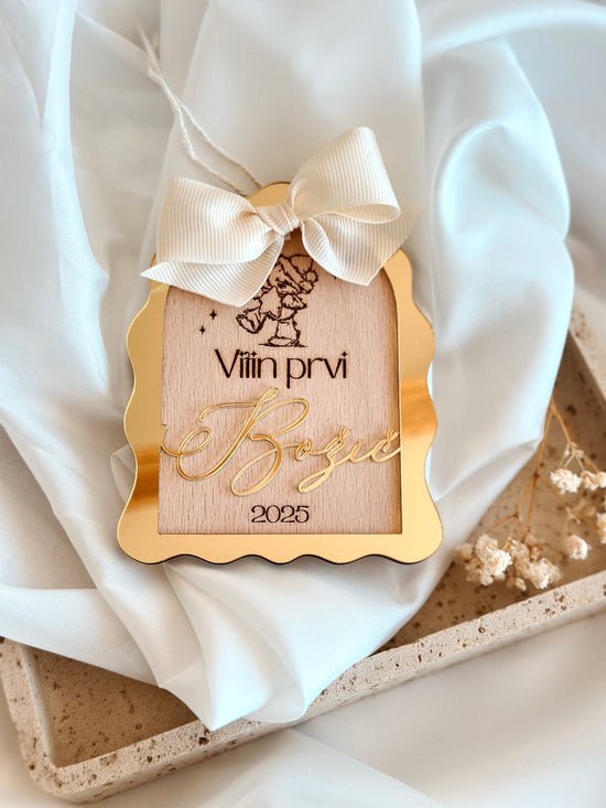 Moj prvi božič - z zlatim akrilnim steklom