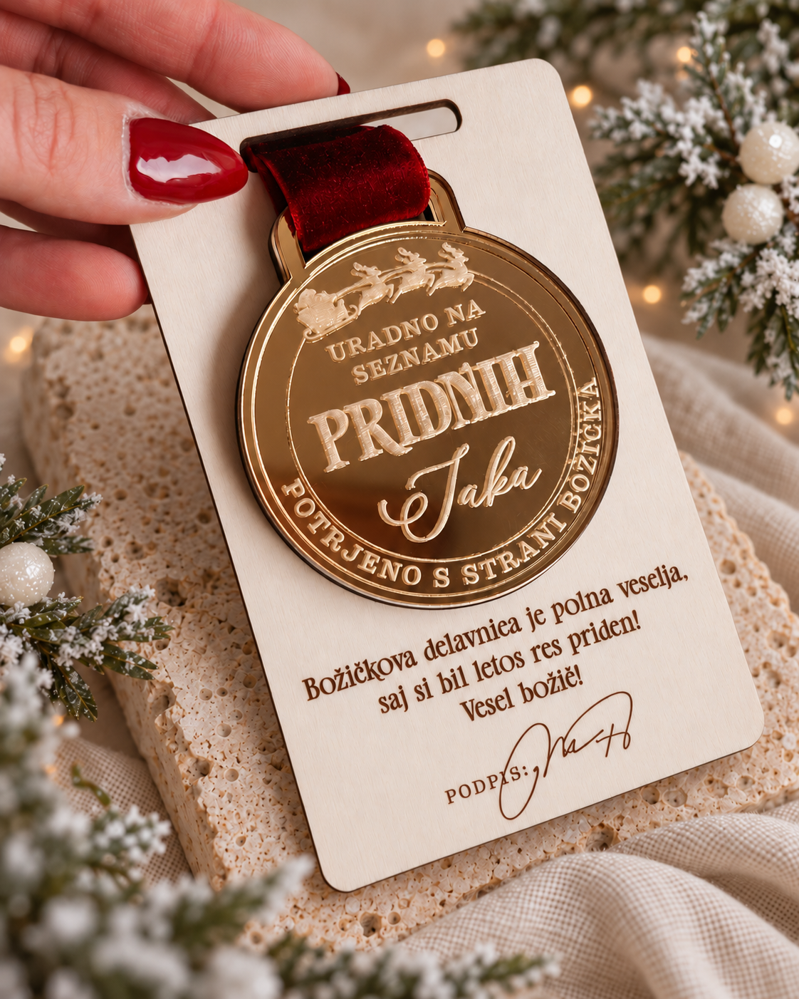 Božičkova medalja za pridne otroke