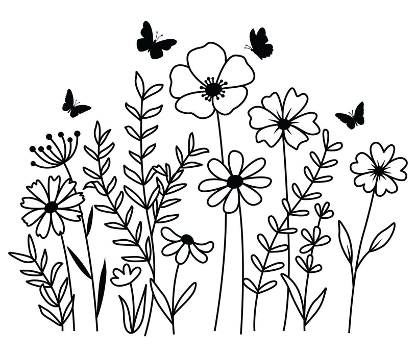 Cvetlično polje - stenska dekoracija - Meraki's Shop