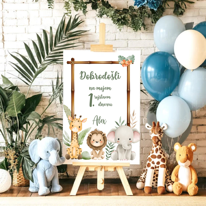 Tabla dobrodošlice - rojstnodnevna safari