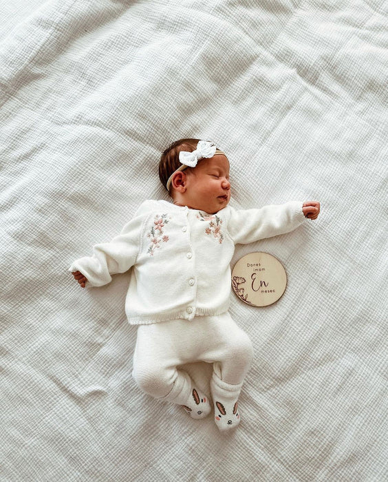 Kartice mejnikov - lesene milestone kartice Tulip - Meraki's Shop