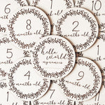 Kartice mejnikov - lesene milestone kartice Wreath - Meraki's Shop