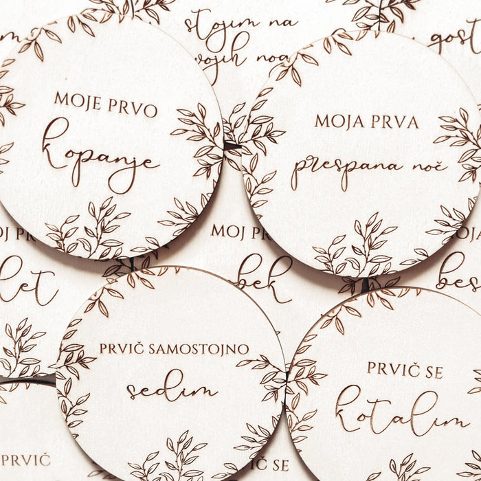 Lesene kartice mejnikov - “prvi trenutki” - Meraki's Shop