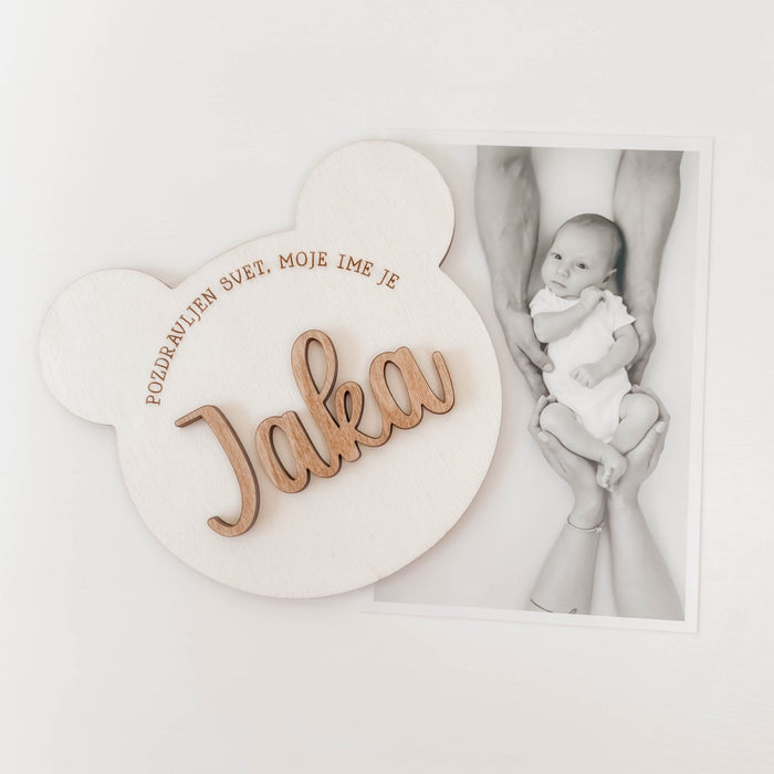 Oznanitvena kartica z imenom - medo - Meraki's Shop