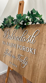 Poročna tabla dobrodošlice - Meraki's Shop