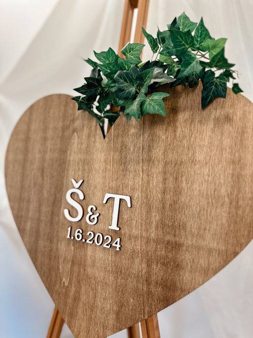Poročna tabla - srce - Meraki's Shop