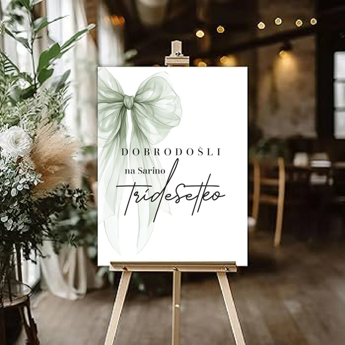 Tabla dobrodošlice - pentlja - več barv