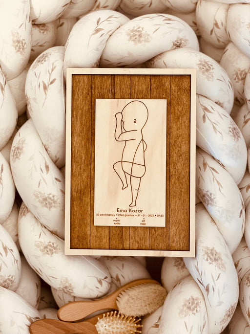 Tablica z otrokovimi rojstnimi podatki - Meraki's Shop