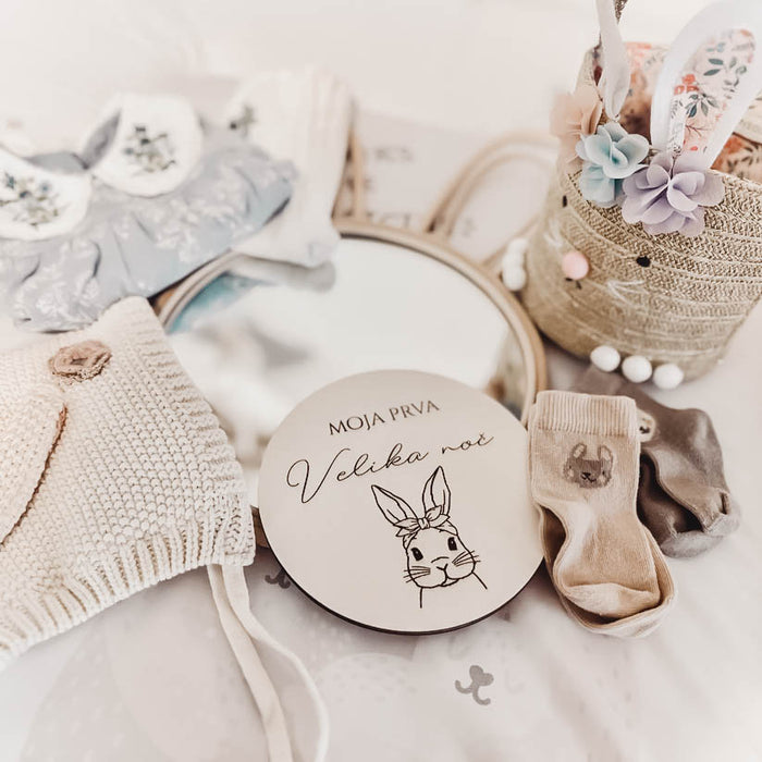 Oznanitvena kartica “Moja prva velika noč” za deklico - Meraki's Shop